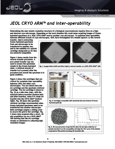 JEOL CRYO ARM™ and inter-operability